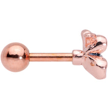 Load image into Gallery viewer, 16G 1/4 Rose Gold Tone Tropical Flower Cartilage Tragus
