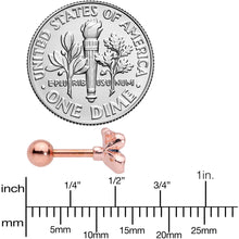 Load image into Gallery viewer, 16G 1/4 Rose Gold Tone Tropical Flower Cartilage Tragus