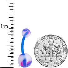 将图片加载到图库查看器,Blue White Purple Swirl Bioplast Belly Ring
