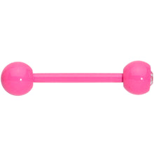 Load image into Gallery viewer, Clear Gem Pink Barbell Tongue Ring