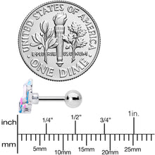 Load image into Gallery viewer, 16G 1/4 Pink White Geology Cartilage Tragus Earring