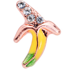 Load image into Gallery viewer, 16G 1/4 Clear CZ Gem Rose Gold Tone Glam Banana Cartilage Tragus