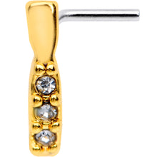 Load image into Gallery viewer, 20G Clear CZ Gem Gold Tone Trio Faux Hoop L Shaped Nose Ring
