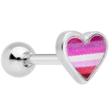 Load image into Gallery viewer, 16G 1/4 Lesbian Pride Heart Cartilage Tragus Earring
