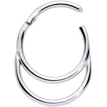 将图片加载到图库查看器,16G 3/8 Grade 23 Titanium Double Loop Hinged Septum Clicker