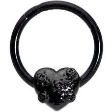 将图片加载到图库查看器,16G 3/8 Black Heart Valentines Day Hinged Segment Ring