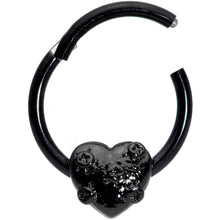将图片加载到图库查看器,16G 3/8 Black Heart Valentines Day Hinged Segment Ring