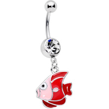 将图片加载到图库查看器,Clear Gem Nautical Angelfish Dangle Belly Ring