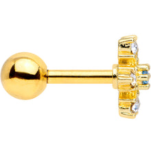 将图片加载到图库查看器,16G 1/4 Blue CZ Gold Tone Snowflake Christmas Cartilage Tragus