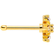Load image into Gallery viewer, 20G 1/4 Blue CZ Gold Tone Snowflake Christmas Nose Bone