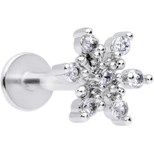 Load image into Gallery viewer, 16G 5/16 Clear CZ Gem Snowflake Christmas Labret Monroe Tragus