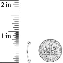 Load image into Gallery viewer, 16G 1/2 Clear Gem Ball End Curved Barbell