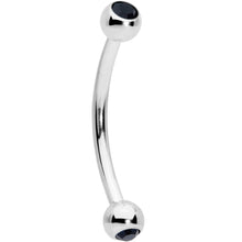 Load image into Gallery viewer, 16G 1/2 Black Gem Ball End Curved Barbell