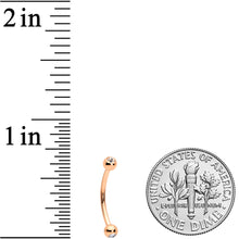 Load image into Gallery viewer, 16G 1/2 Clear Gem Ball End Rose Gold Tone Curved Barbell