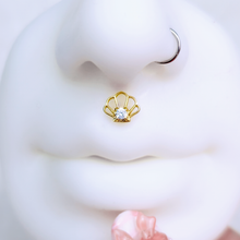 Load image into Gallery viewer, 16G 5/16 Clear CZ Gem Gold Tone Nautical Labret Tragus Set of 3