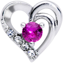 Load image into Gallery viewer, 16G 1/4 Clear Pink Gem Swirling Heart Valentine Cartilage Tragus