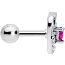 Load image into Gallery viewer, 16G 1/4 Clear Pink Gem Swirling Heart Valentine Cartilage Tragus