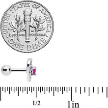 Load image into Gallery viewer, 16G 1/4 Clear Pink Gem Swirling Heart Valentine Cartilage Tragus