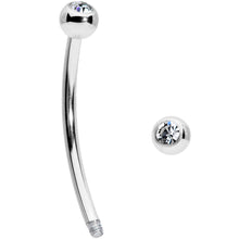 Load image into Gallery viewer, 16G 9/16 Clear Gem Ball End Curved Barbell