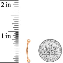 Load image into Gallery viewer, 16G 9/16 Clear Gem Ball End Rose Gold Tone Curved Barbell