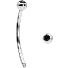 Load image into Gallery viewer, 16G 5/8 Black Gem Ball End Curved Barbell