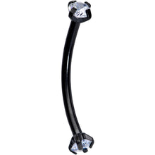 Load image into Gallery viewer, 16G 9/16 Clear CZ Gem End Black Curved Barbell