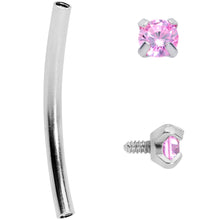 Load image into Gallery viewer, 16G 9/16 Pink CZ Gem End Curved Barbell