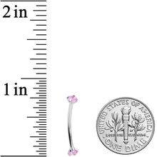 Load image into Gallery viewer, 16G 9/16 Pink CZ Gem End Curved Barbell