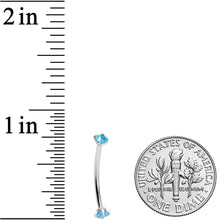Load image into Gallery viewer, 16G 9/16 Aqua CZ Gem End Curved Barbell