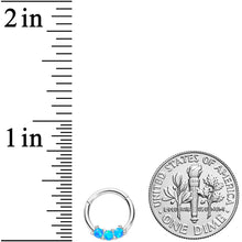 将图片加载到图库查看器,16G 5/16 Blue Synthetic Opal Trio Hinged Segment Ring