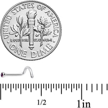Load image into Gallery viewer, 18G Purple 2mm Grade 23 Titanium Press Fit Left Nose Ring Screw