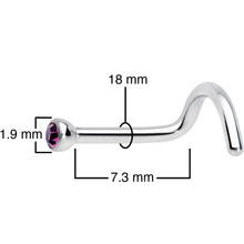 Load image into Gallery viewer, 18G Purple 2mm Grade 23 Titanium Press Fit Left Nose Ring Screw