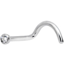 Load image into Gallery viewer, 18G Clear 2mm Grade 23 Titanium Press Fit Left Nose Ring Screw