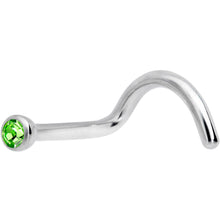 Load image into Gallery viewer, 18G Green 2mm Grade 23 Titanium Press Fit Left Nose Ring Screw