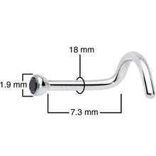 Load image into Gallery viewer, 18G Black 2mm Grade 23 Titanium Press Fit Left Nose Ring Screw