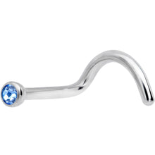 Load image into Gallery viewer, 18G Lt Blue 2mm Grade 23 Titanium Press Fit Left Nose Ring Screw