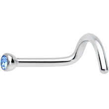Load image into Gallery viewer, 18G Lt Blue 2mm Grade 23 Titanium Press Fit Left Nose Ring Screw