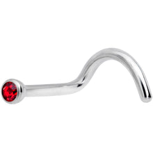 Load image into Gallery viewer, 18G Red 2mm Grade 23 Titanium Press Fit Left Nose Ring Screw