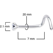 将图片加载到图库查看器,20G 5/16 Clear 2mm CZ Gem Grade 23 Titanium Left Side Nose Screw