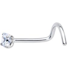 Load image into Gallery viewer, 20G 7mm Clear 2.5mm CZ Gem Grade 23 Titanium Left Side Nose Screw