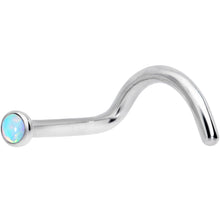将图片加载到图库查看器,18G 7mm White 2mm Synthetic Opal Titanium Left Nose Ring Screw
