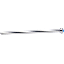 Load image into Gallery viewer, 18G 3/4 Blue 2mm Synthetic Opal Titanium Fishtail Nose Ring