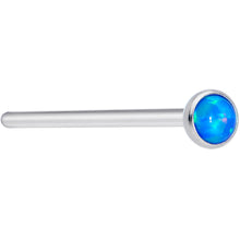 Load image into Gallery viewer, 18G 3/4 Blue 3mm Synthetic Opal Titanium Fishtail Nose Ring