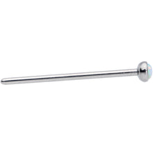 Load image into Gallery viewer, 18G 3/4 White 3mm Synthetic Opal Titanium Fishtail Nose Ring