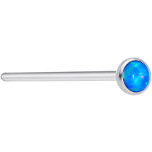 Load image into Gallery viewer, 20G 3/4 Blue 3mm Synthetic Opal Titanium Fishtail Nose Ring