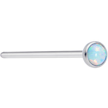 Load image into Gallery viewer, 20G 3/4 White 3mm Synthetic Opal Titanium Fishtail Nose Ring