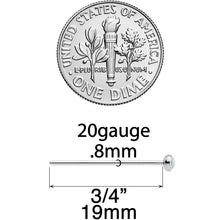 Load image into Gallery viewer, 20G 3/4 White 3mm Synthetic Opal Titanium Fishtail Nose Ring