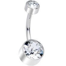将图片加载到图库查看器,Clear 8mm Titanium Internal Thread Belly Ring Created with Crystals
