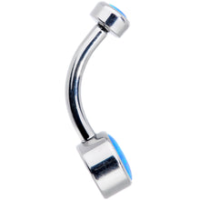 将图片加载到图库查看器,Blue Synthetic Opal Grade 23 Titanium Internal Thread Duo Belly Ring