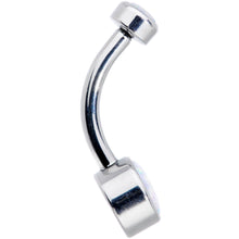 将图片加载到图库查看器,White Synthetic Opal Grade 23 Titanium Internal Thread Duo Belly Ring